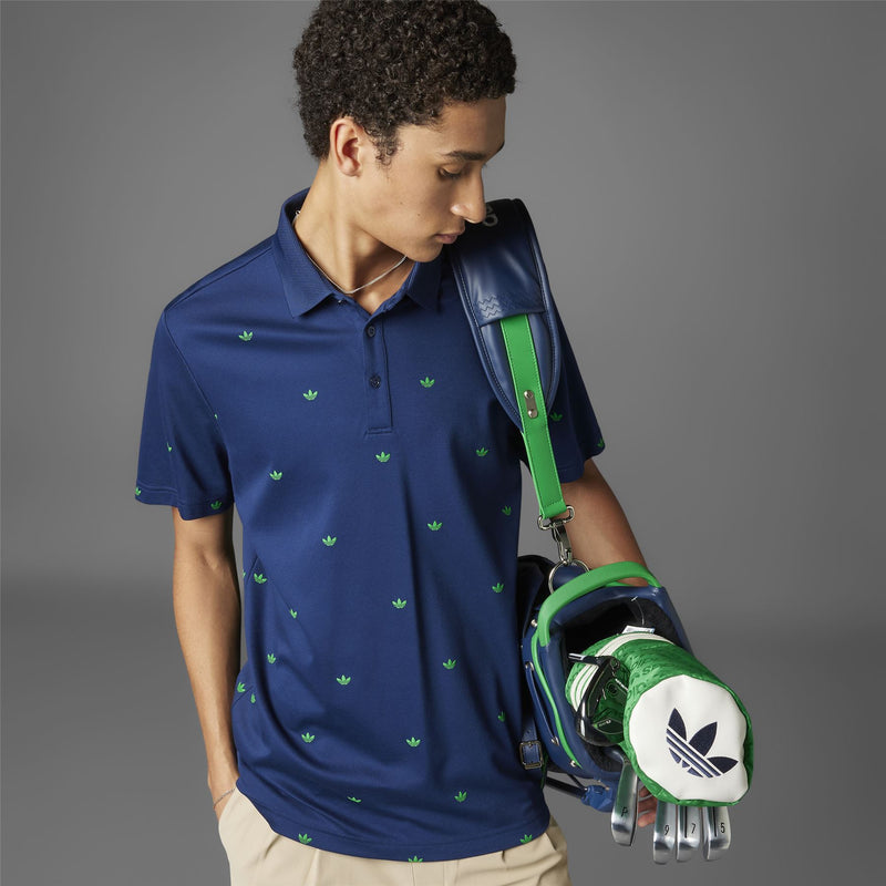 Printed Trefoil Polo Night Indigo