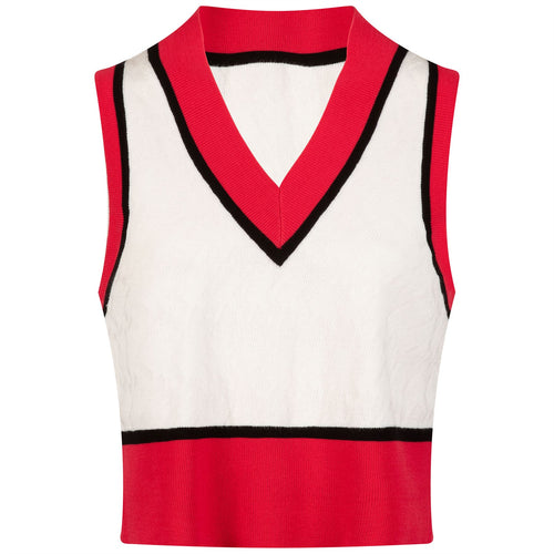 Womens Barbados Knitted Vest Rose Red - AW23