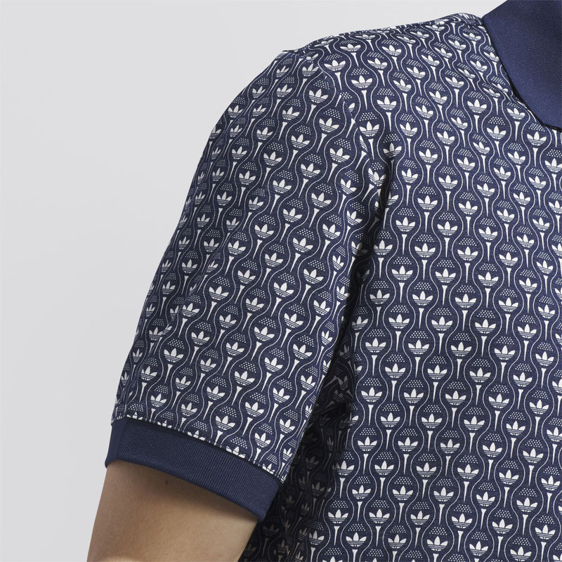 Originals All Over Trefoil Polo Night Indigo/Chalk White