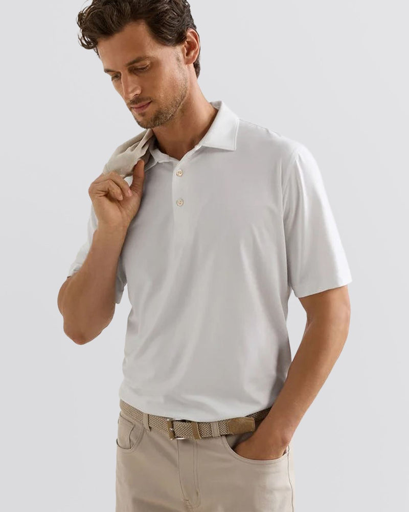 Solid Performance Jersey Polo White