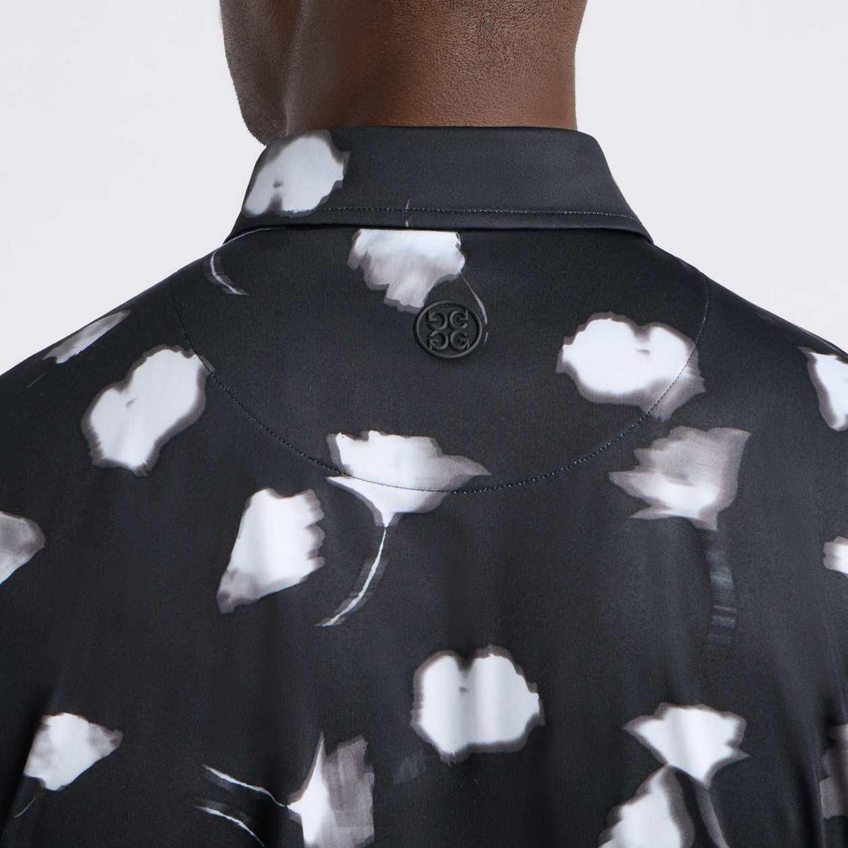 Ghost Floral Tech Jersey Polo Onyx/Snow