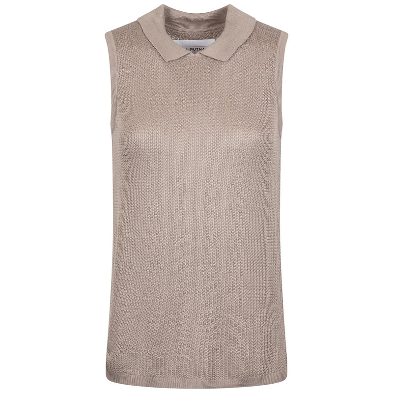 Womens Crochet Sleeveless Top Cobblestone