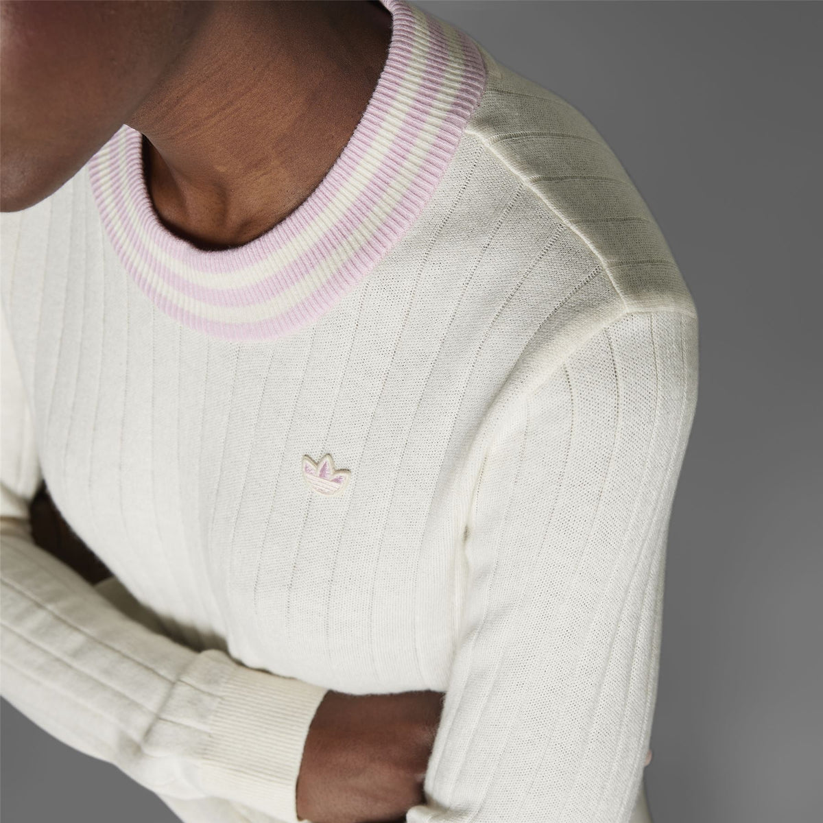 Womens Cashmere Knit Sweater Chalk White