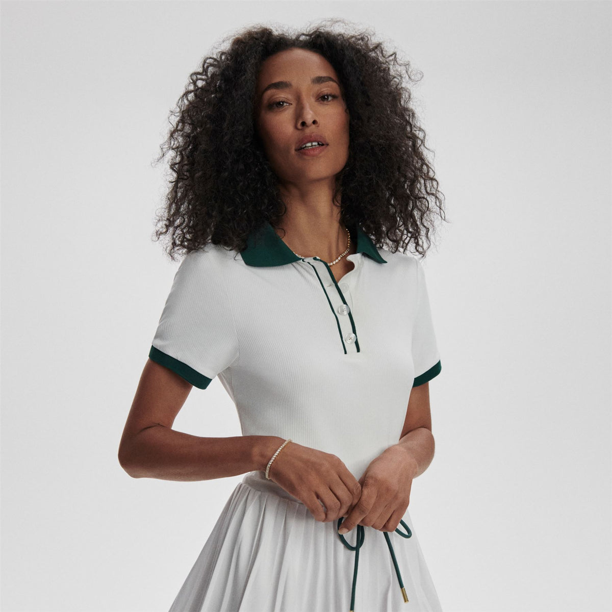 Womens Paloma Court 30 Dress White/Forest