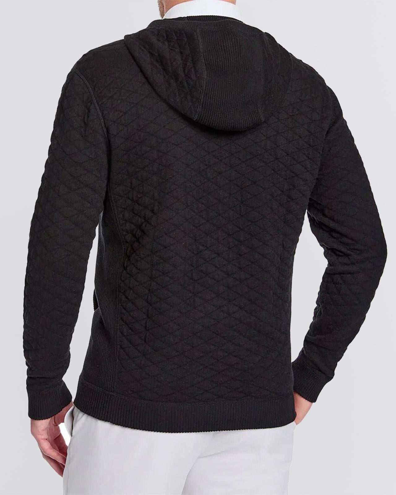 Holderness & Bourne The Wallace Hooded Sweater Black | TRENDYGOLF USA