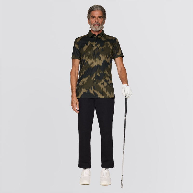 Tour Tech Print Polo Warp Forest