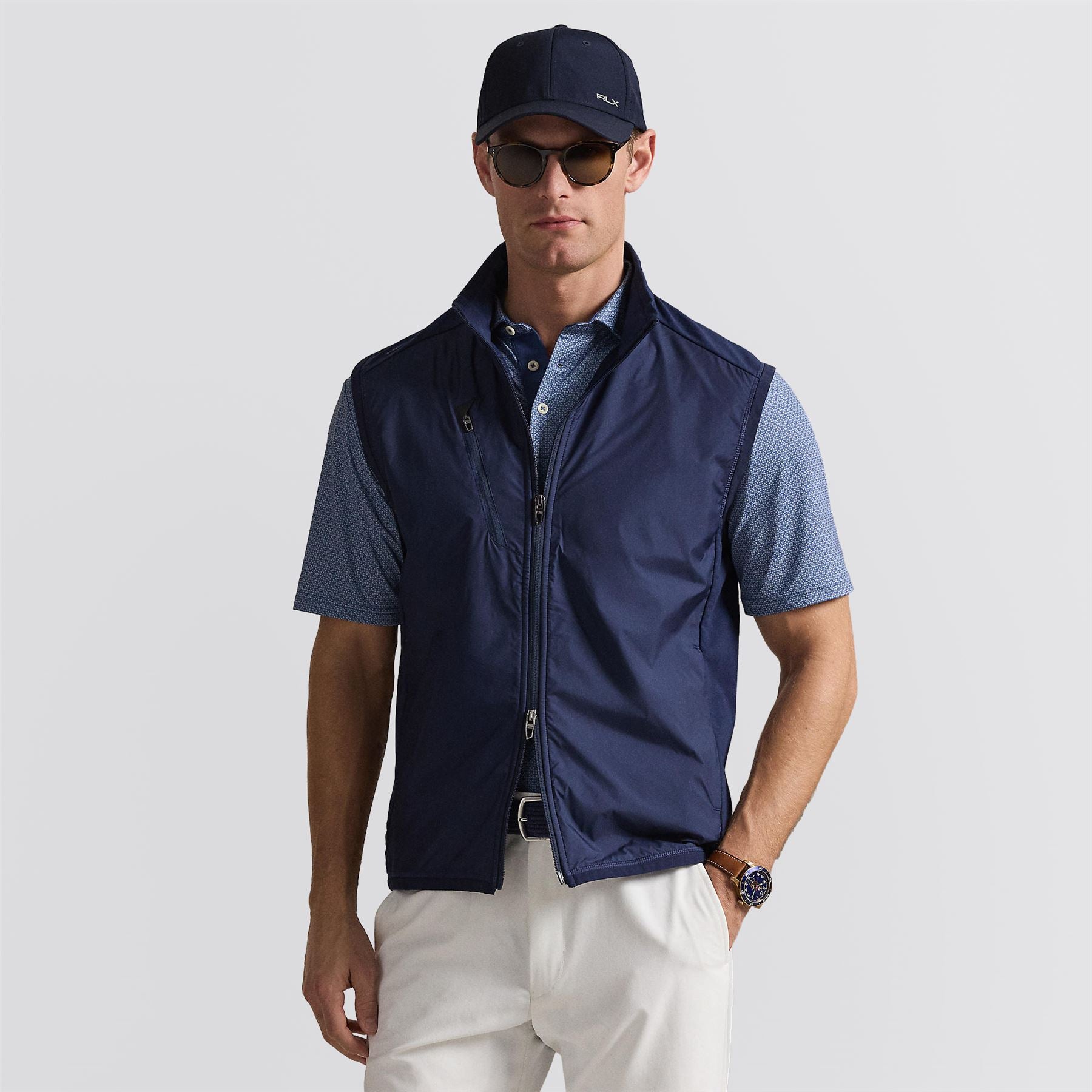 RLX Hybrid Full Zip Vest Refined Navy