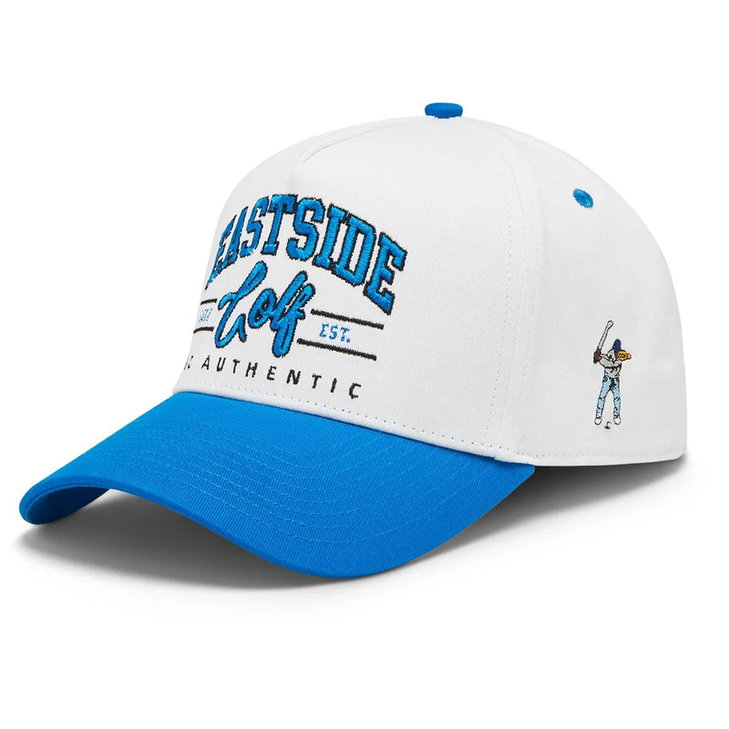 Five Panel Hat Bright White/Royal Blue