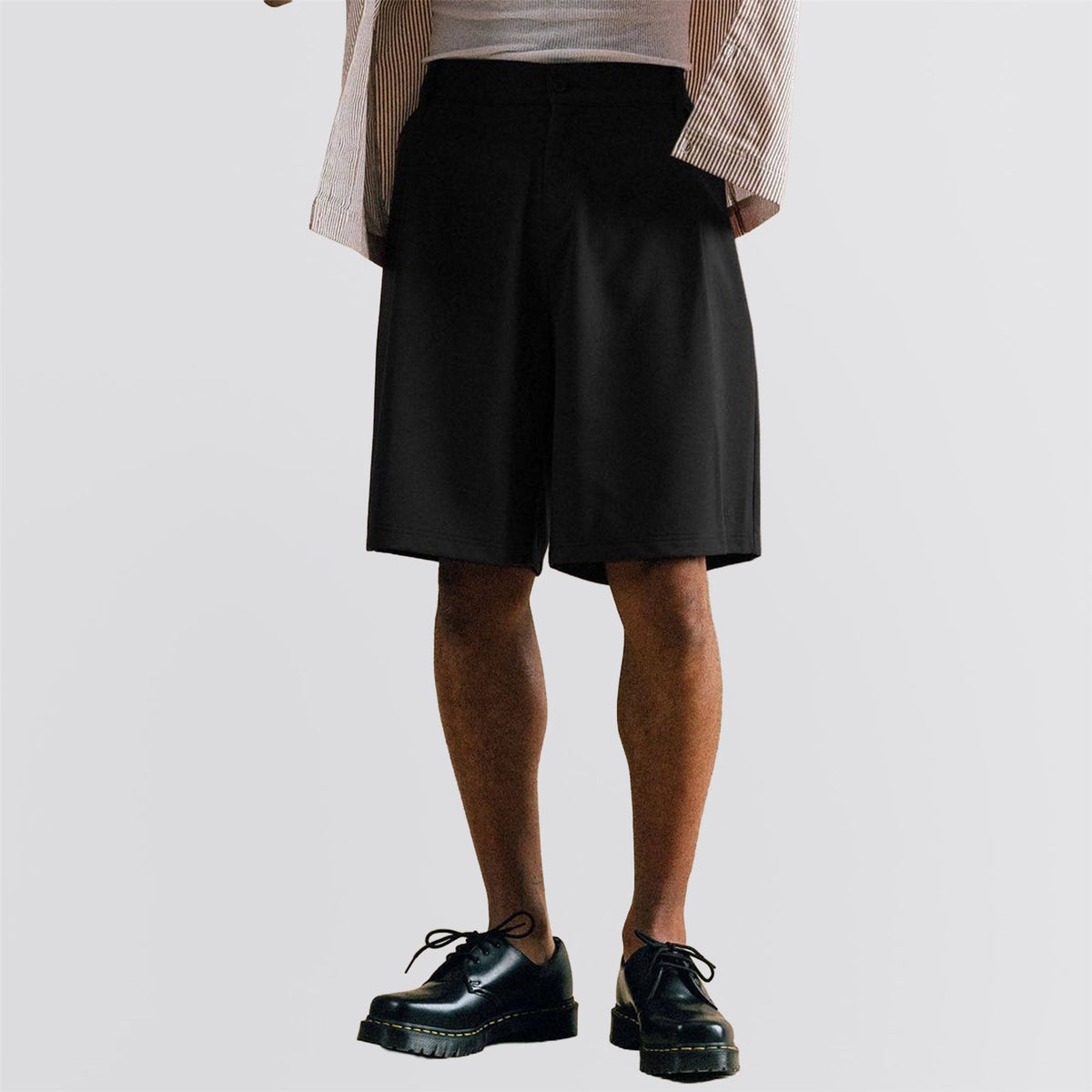 Calculus Baggy Slack Pleated Shorts Black