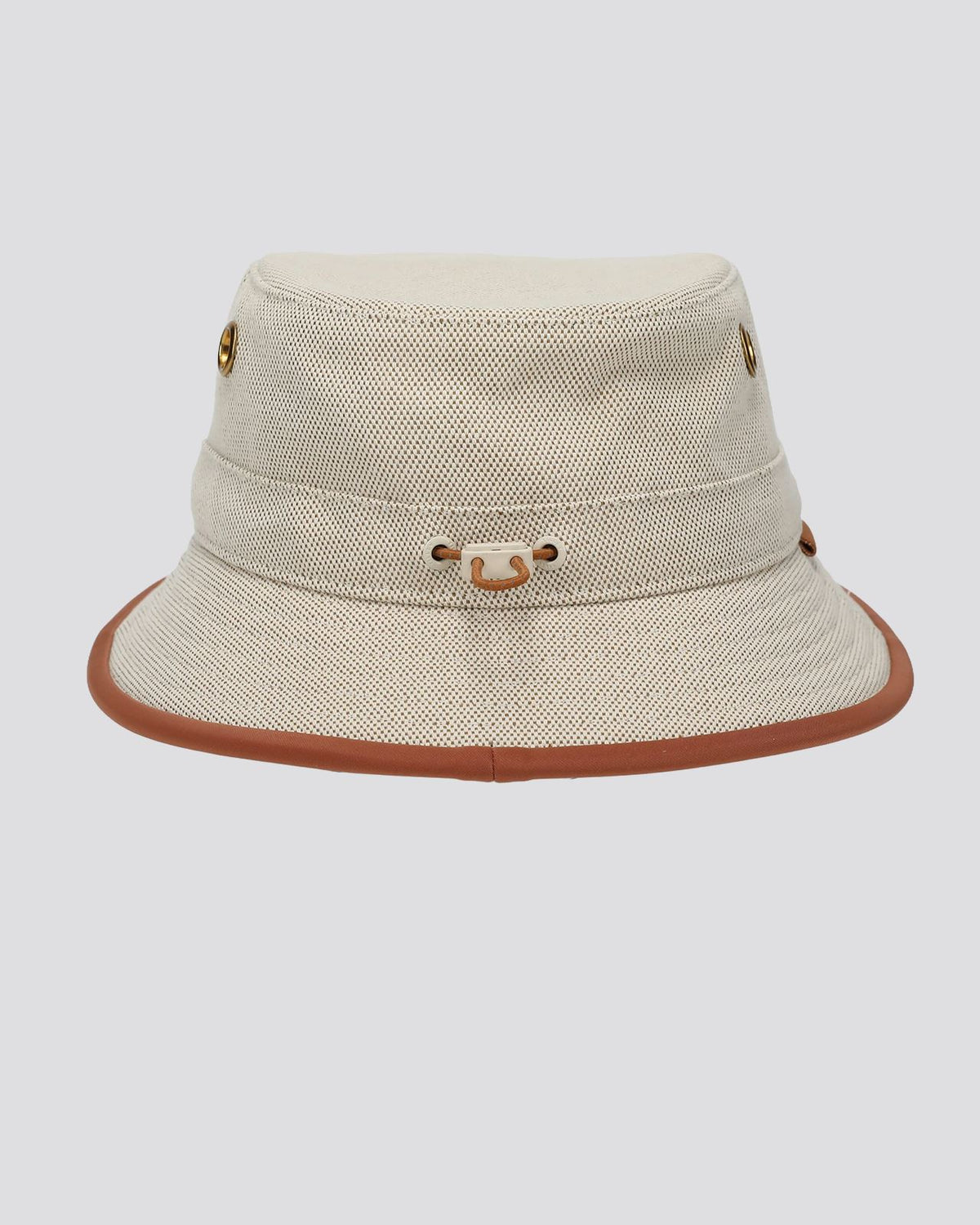 Leather Canvas Bucket Hat Tan