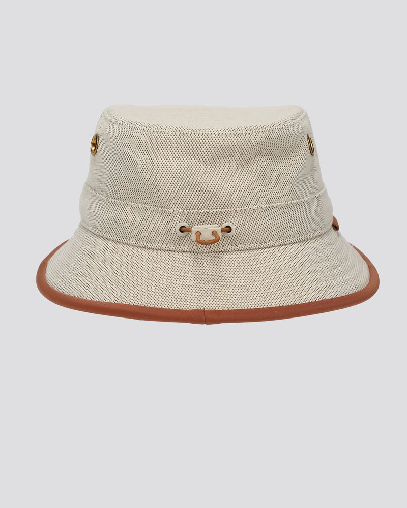 Leather Canvas Bucket Hat Tan