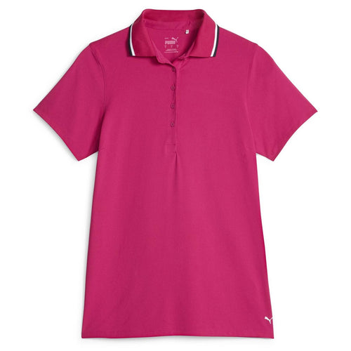 Womens CLOUDSPUN Tipped SS Polo Pinktastic-Navy Blazer - AW23