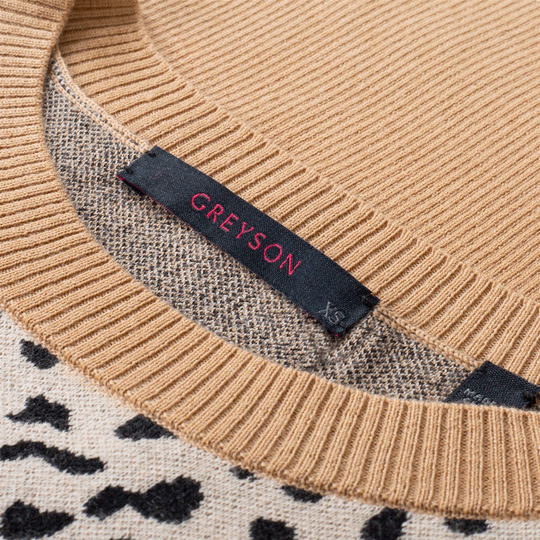 Greyson Womens Tache Leopard Leith Crew Neck Sweater Golden