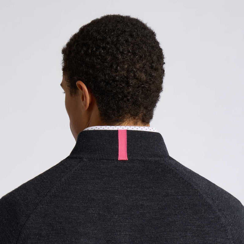 Circle G Merino Wool Quarter Zip Charcoal Melange/Twilight