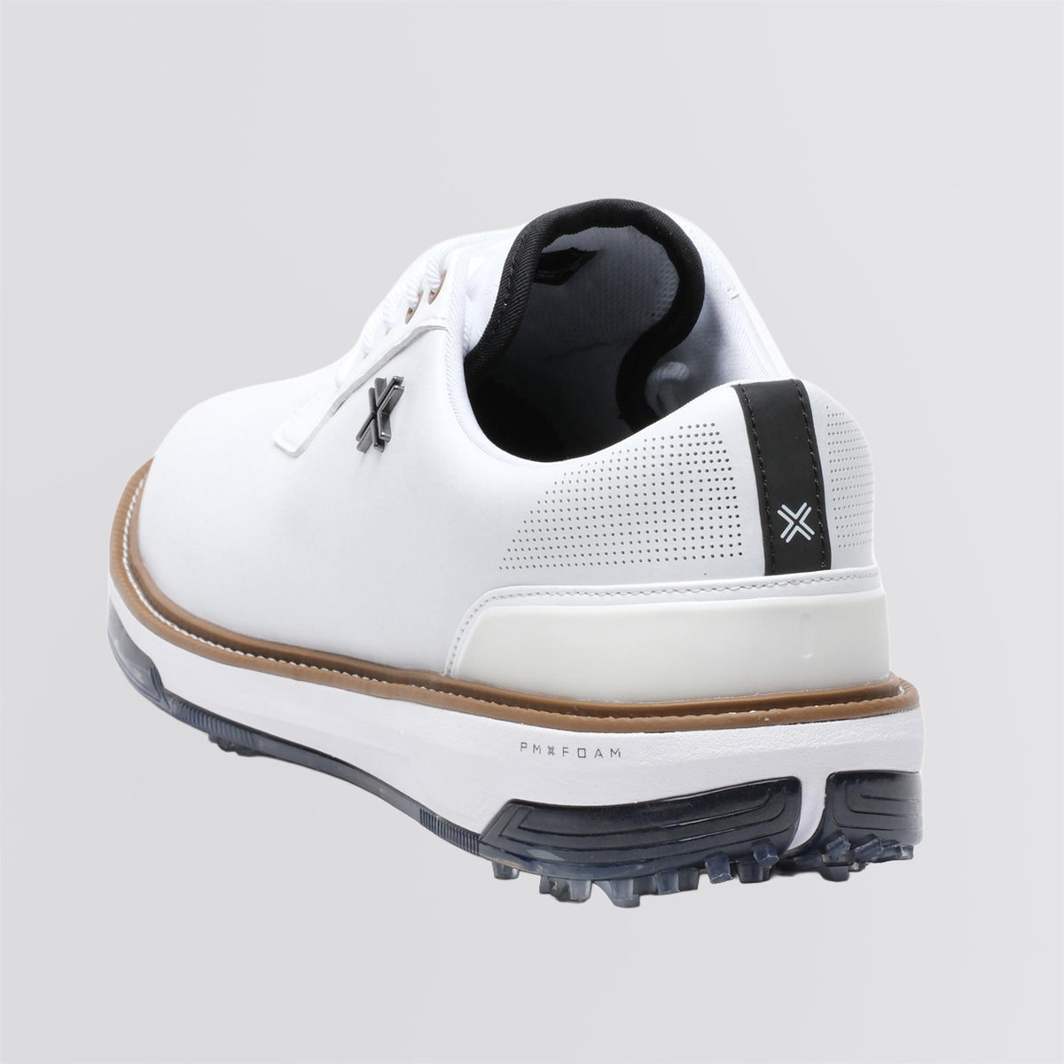 Reserve Classic Tour RS Spiked Golf Shoes White/Black/Tan