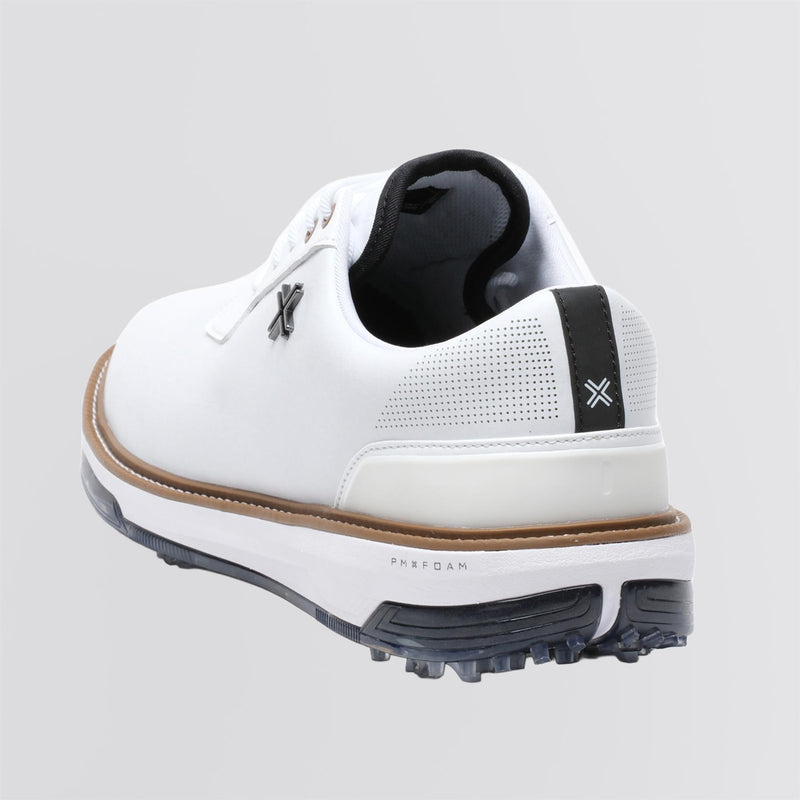 Reserve Classic Tour RS Spiked Golf Shoes White/Black/Tan