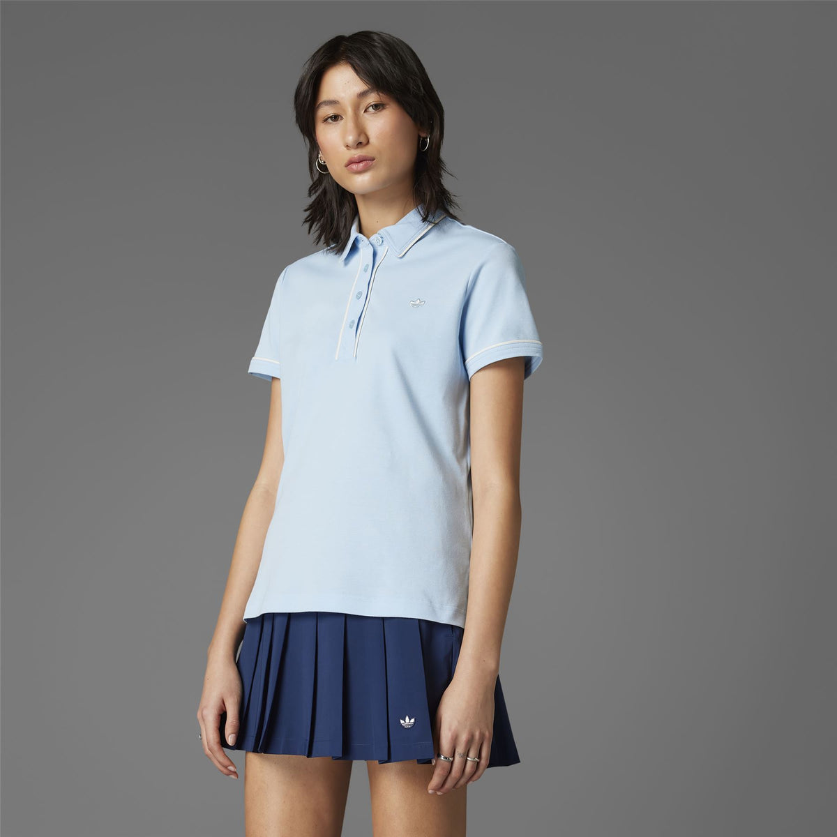 Womens Twistknit Trefoil Polo Clear Sky