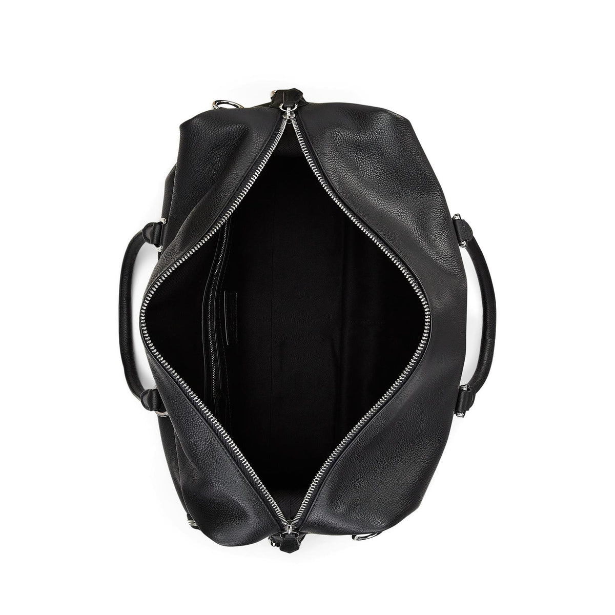 Pebble Leather Duffle Bag Black