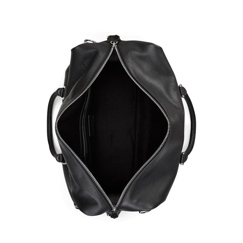 Pebble Leather Duffle Bag Black
