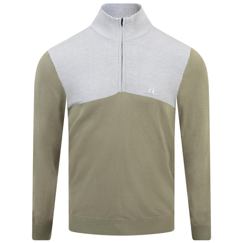 Jeff Quarter Zip Knitted Sweater Oil Green