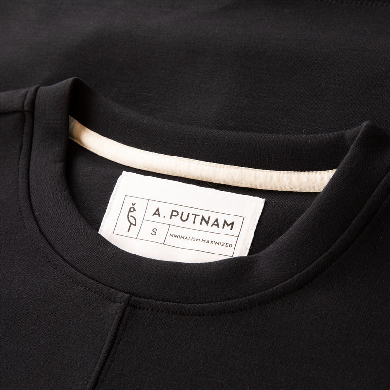 Womens Tulip Crewneck Knit Black