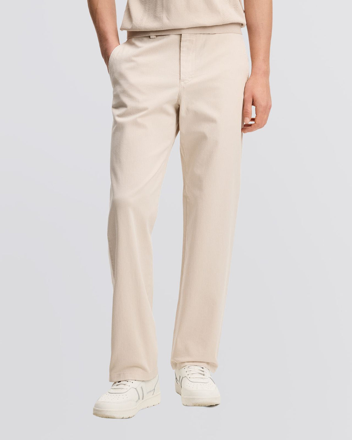 Devyn Straight Cotton Pants Moonbeam