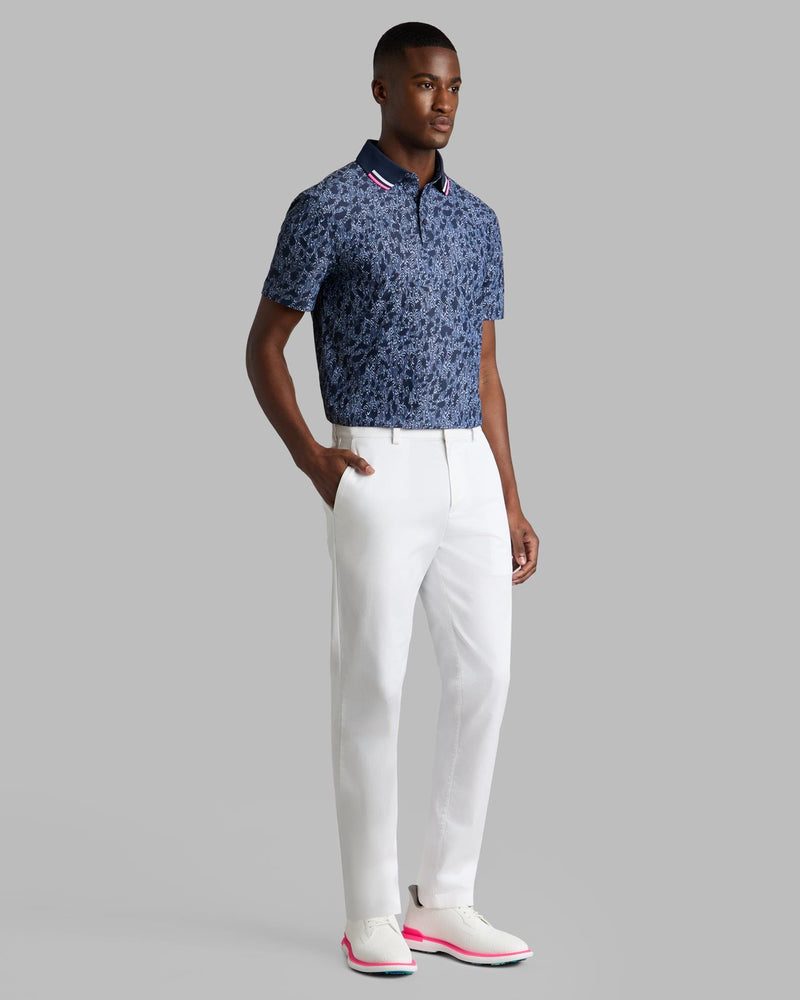Woody Contrast Collar Tech Pique Polo Twilight