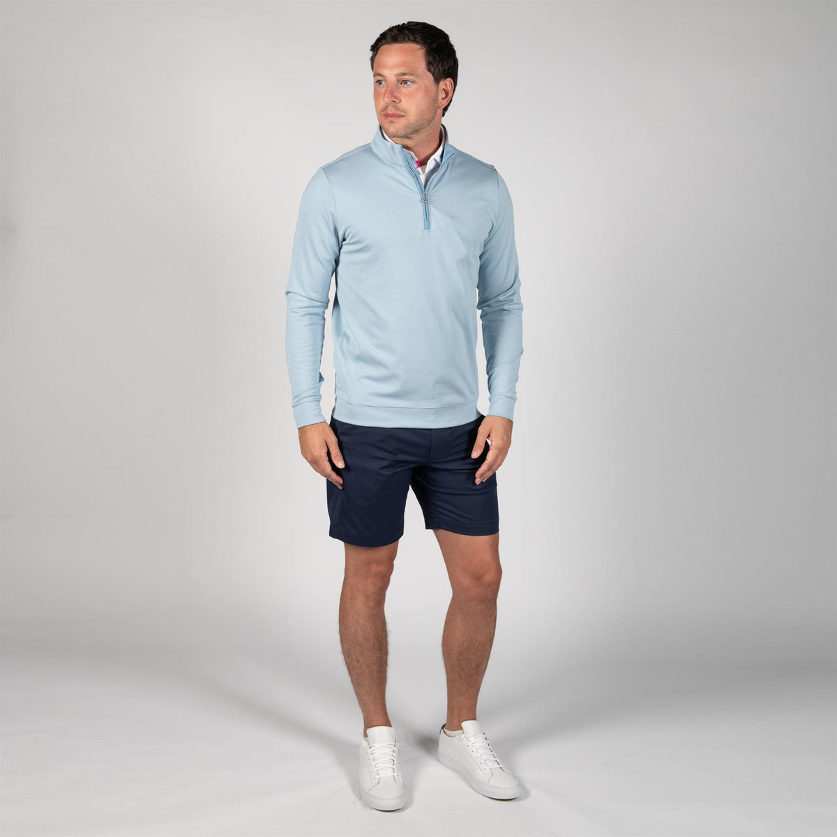 The Sherwood Pullover Mid Layer Bedford/White