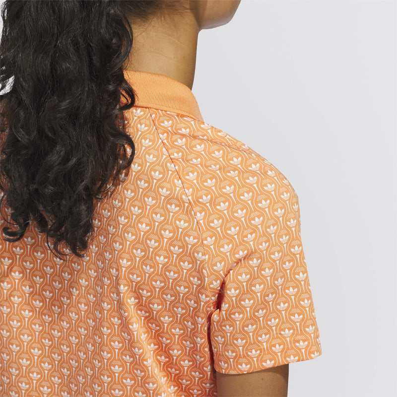 Womens Originals All Over Trefoil Polo Dusky Orange/Chalk White