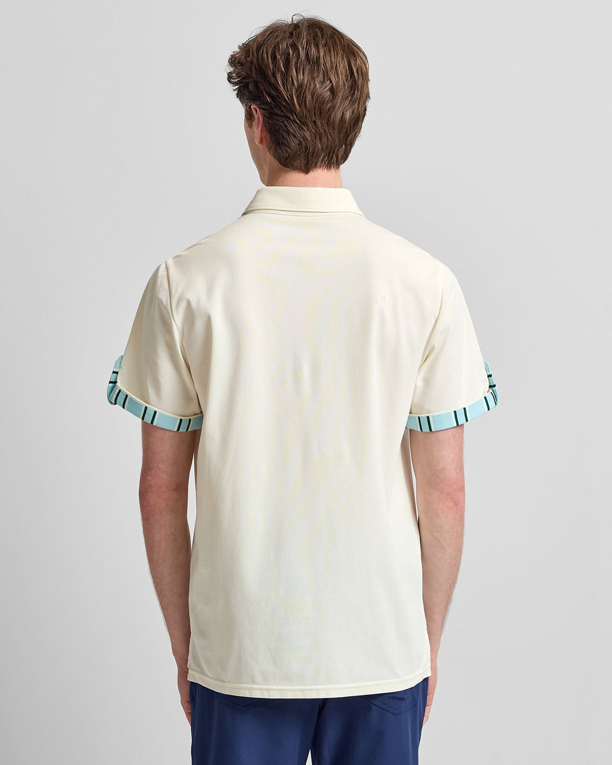 Roll Sleeve Polo Cream/Blue Vintage Stripe