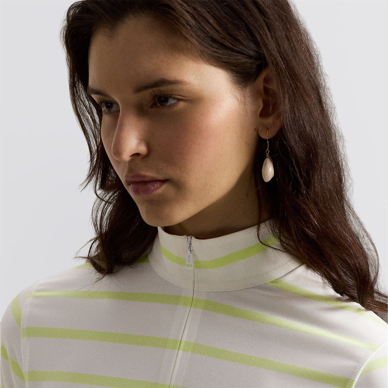 RLX Womens Lightweight Airflow Half Zip Pullover Ceramic White/Light Lime