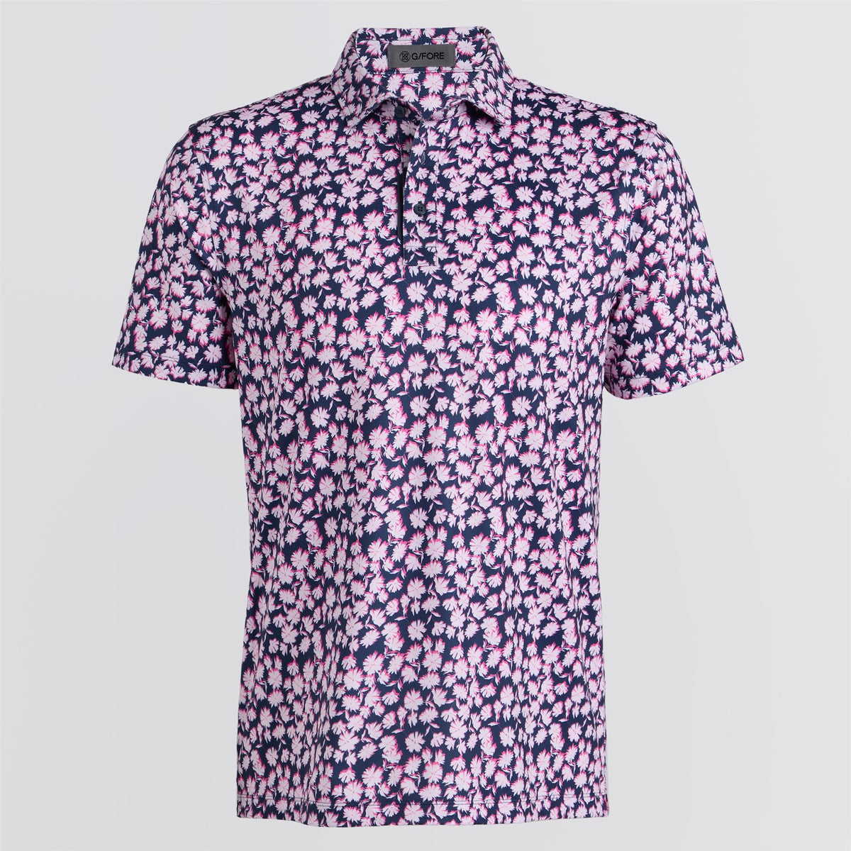 Optic Floral Tech Stretch Jersey Polo Blush