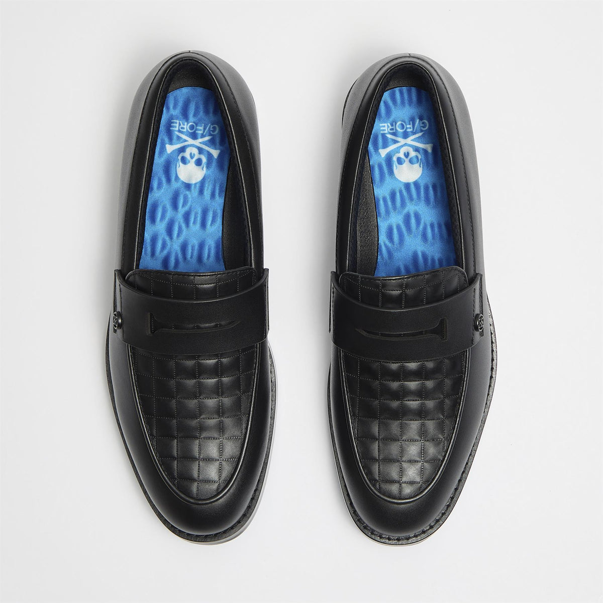 Womens GALLIVANTER Quilted Leather Loafer Golf Shoes Onyx