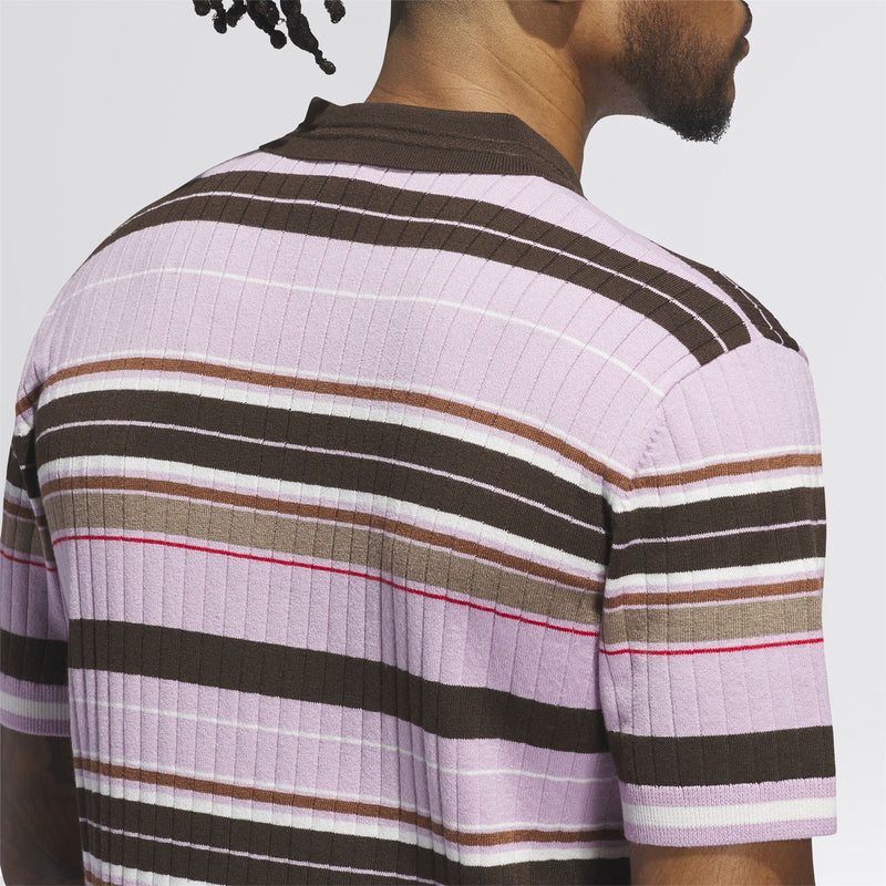 Orignals Knit Stripe Polo Bliss Lilac/Dark Brown