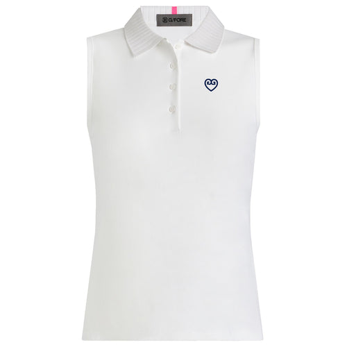 Womens Pleated Silky Tech Nylon SL Polo Snow - SS25