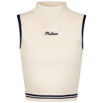 Malbon Golf Kara Mock Neck Vest Ivory | TRENDYGOLF USA