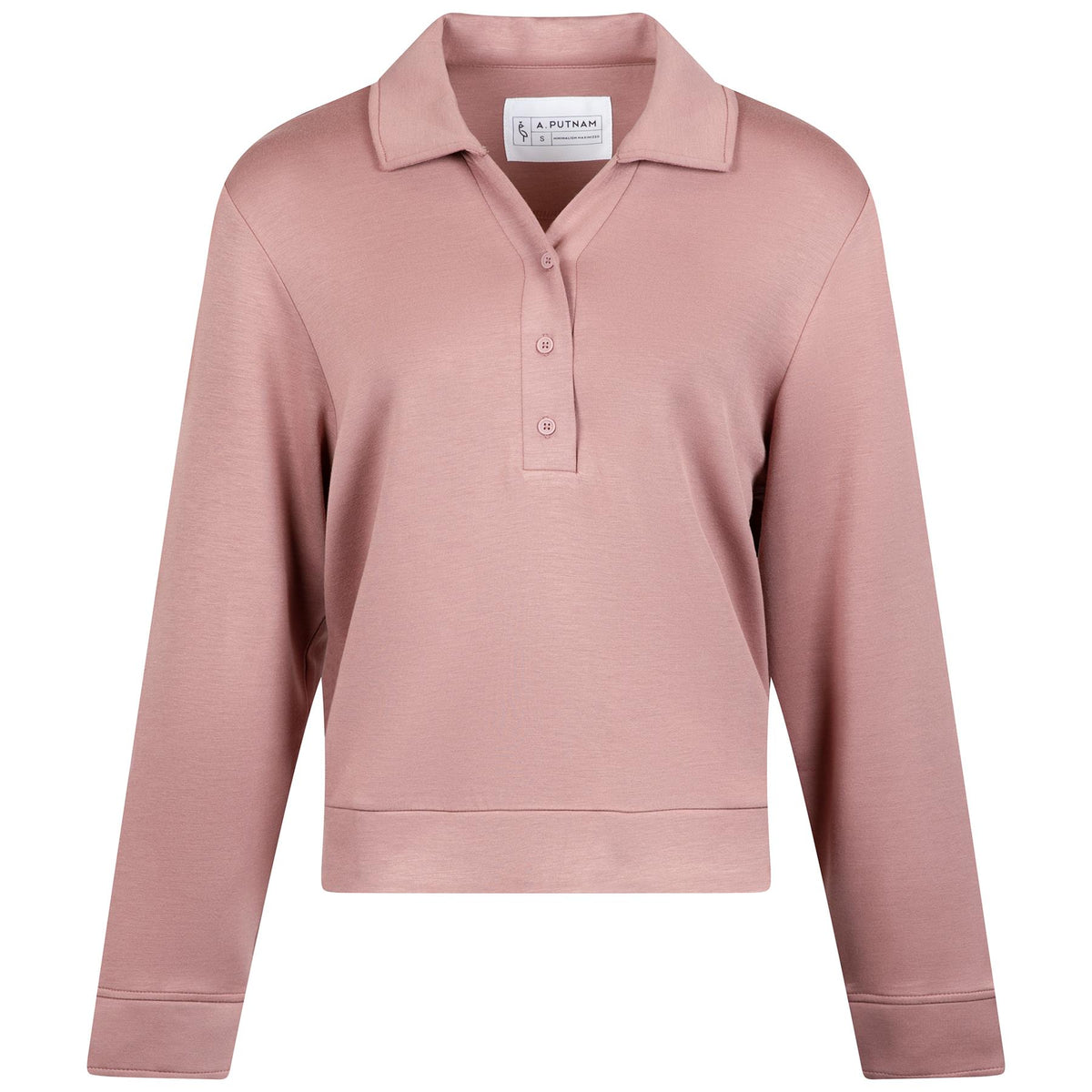 Womens Polo V-Neck Top Mauve