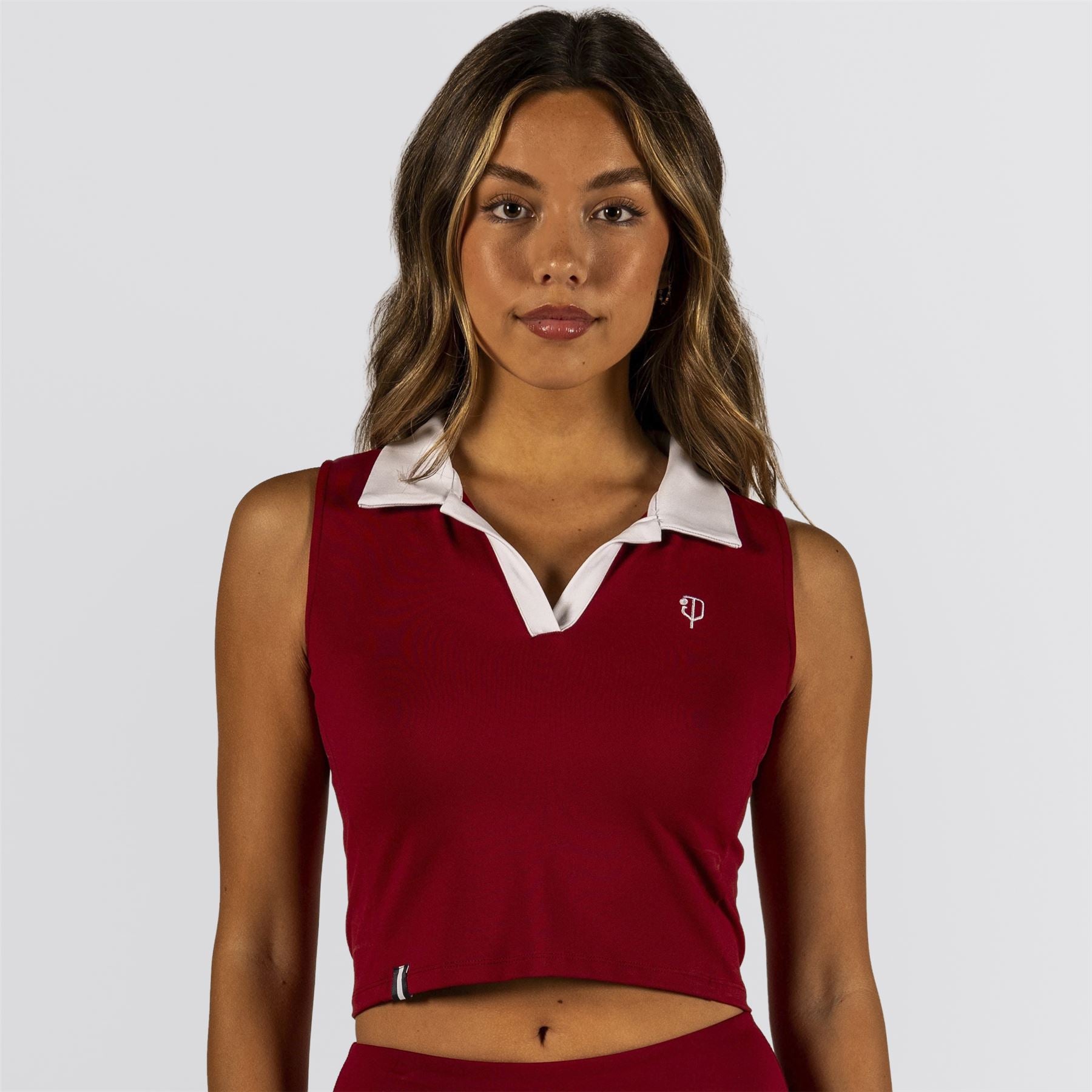 Hamptons Polo Crop Deep Crimson