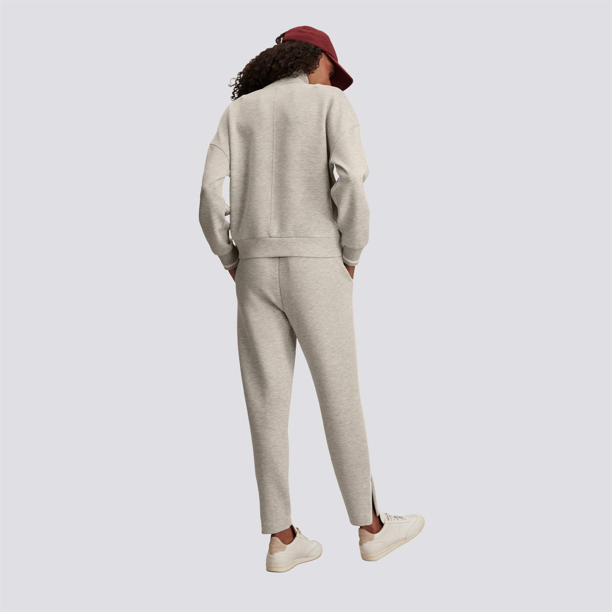 Womens The Slim 27.5 Inch Pintuck Pants Light Grey Marl