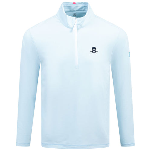 x TRENDYGOLF Brushed Back Tech Quarter Zip Skull & Tees Logo Mid Layer Daybreak - SS25