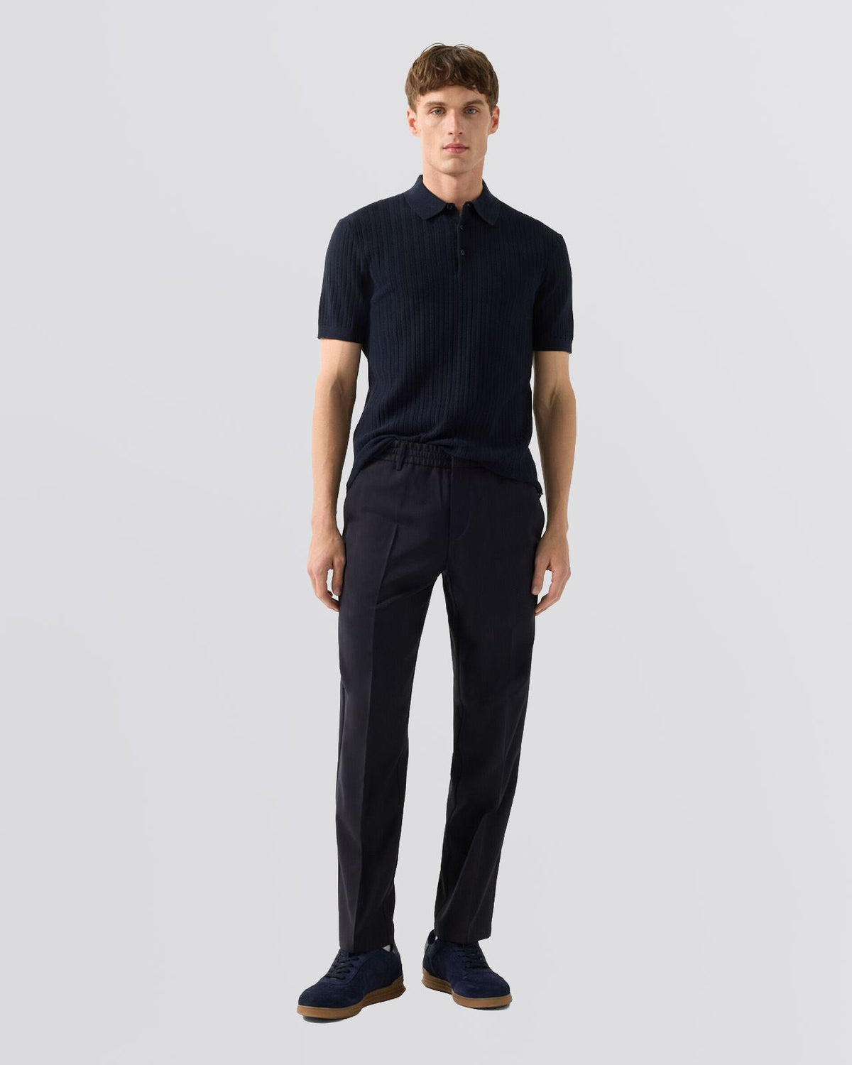 Tobias Knit Polo Navy