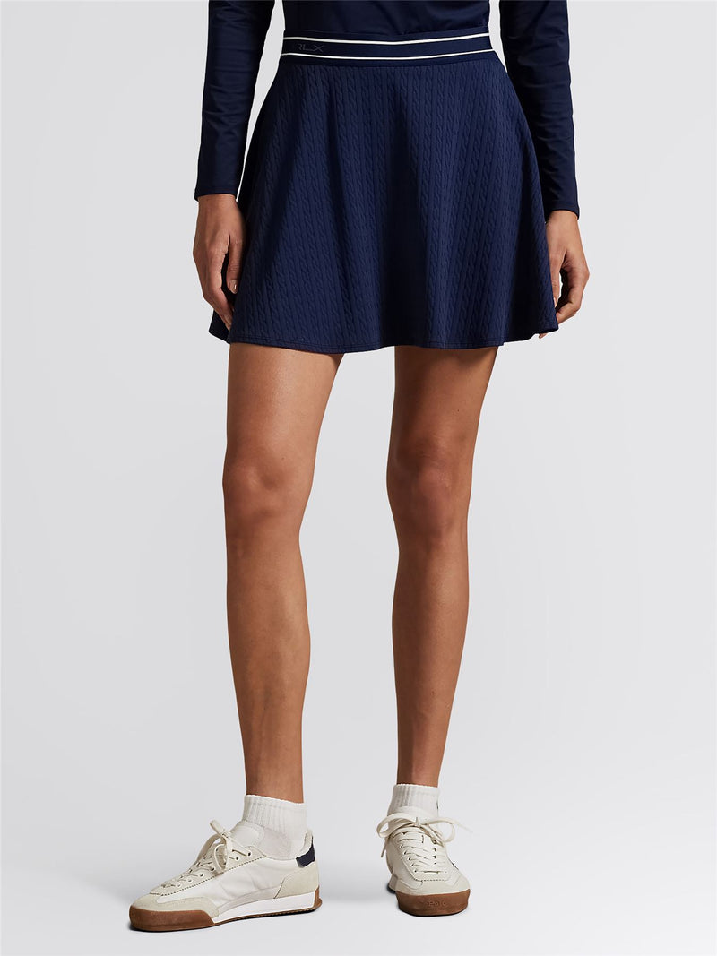 RLX Womens Cable Motif A-Line Skort Refined Navy/Ceramic White Multi