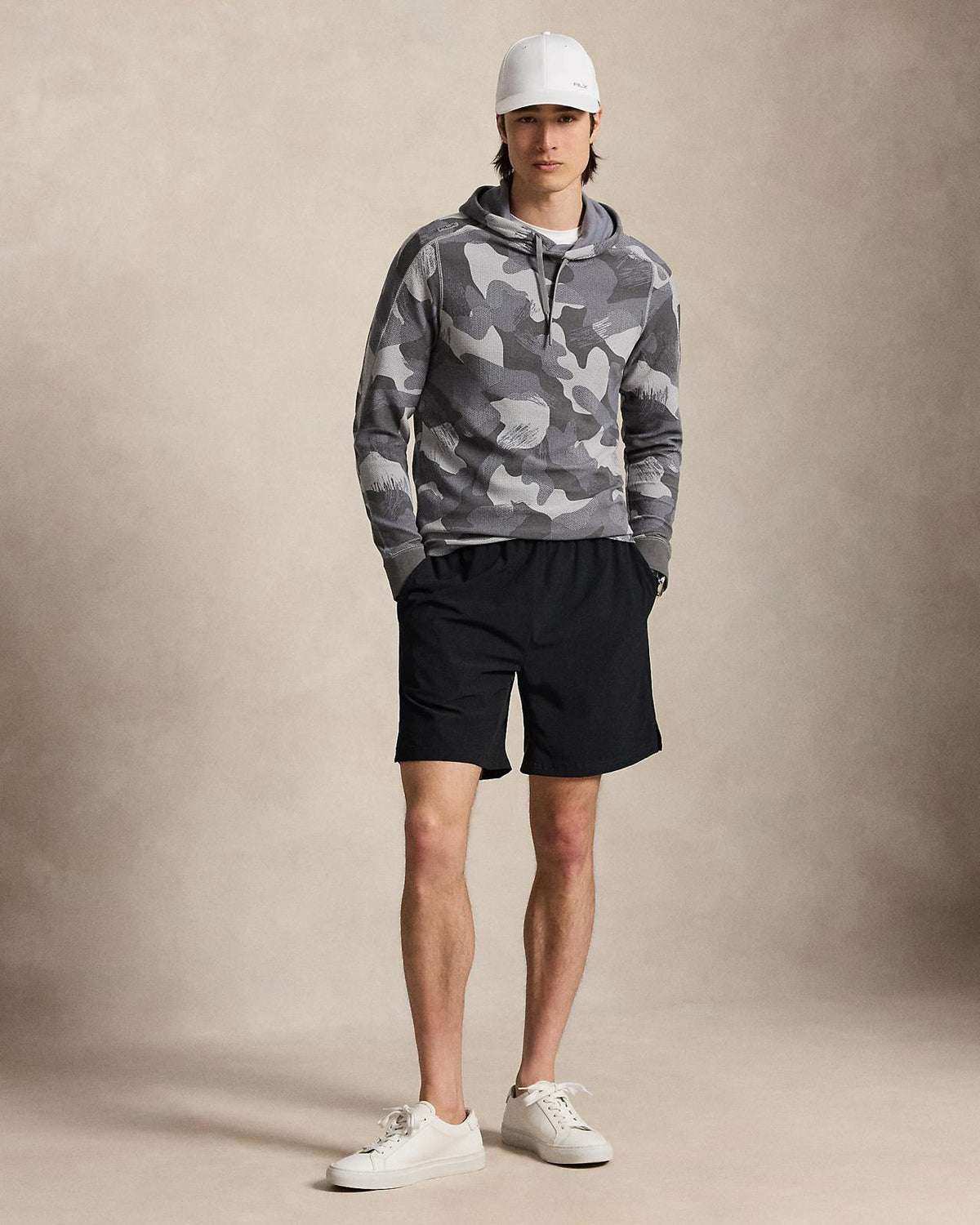 RLX Tech Waffle Knit Sweatshirt Perfect Gray Bush Camo