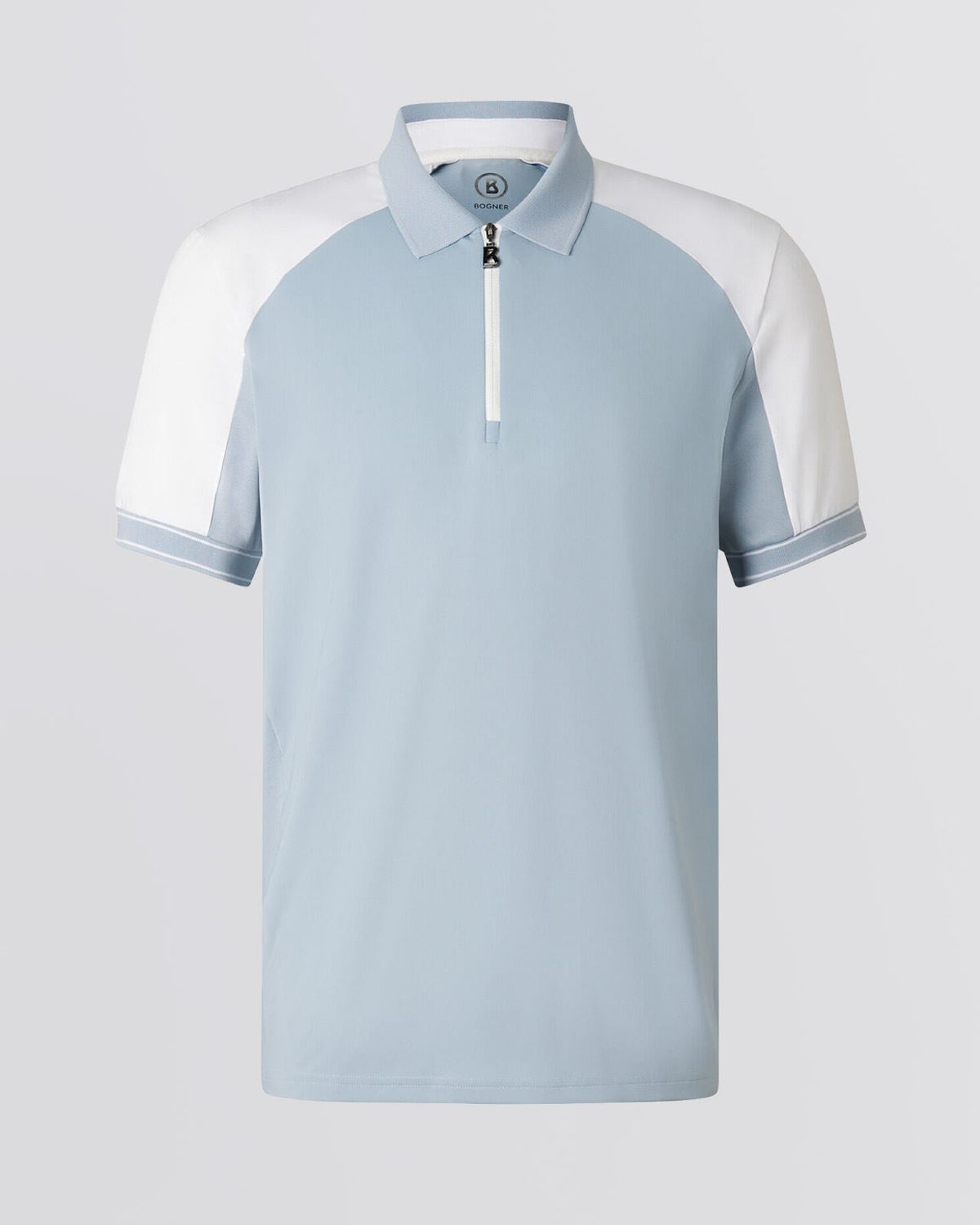 Fabius Zip Polo Shirt Blue Fog