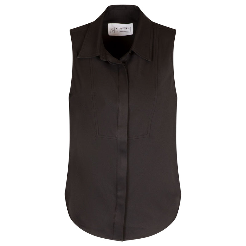 Womens Sleeveless Tux Black