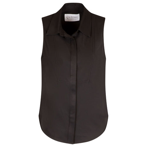 Womens Sleeveless Tux Black - AW24