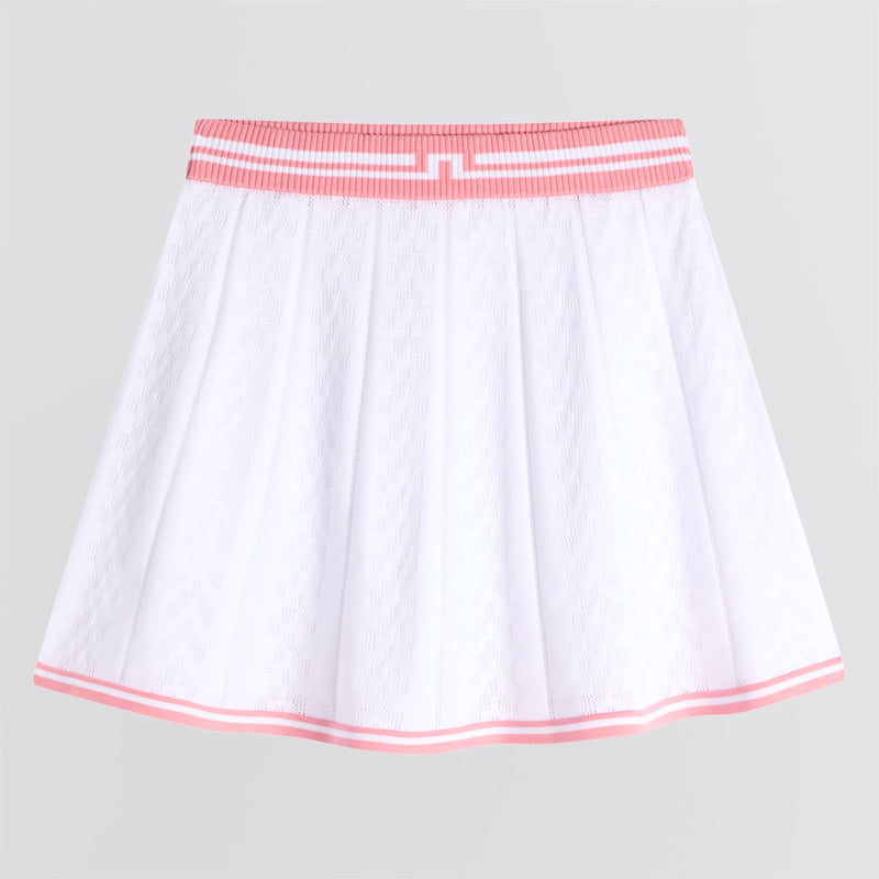 Womens Pamela Pointelle Knitted Skirt White