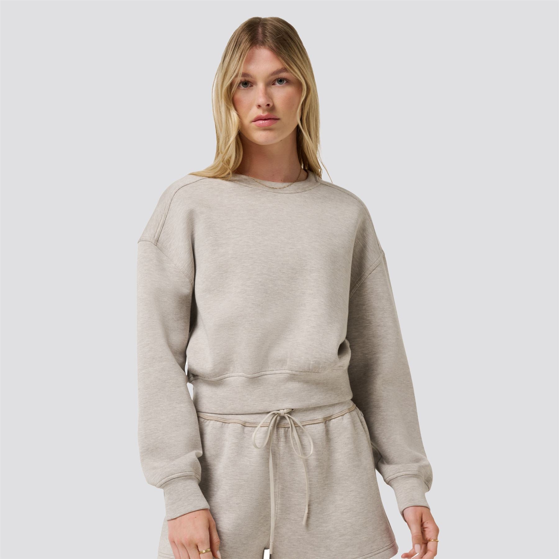 Womens Cloudscape Pullover Heather Savannah Tan