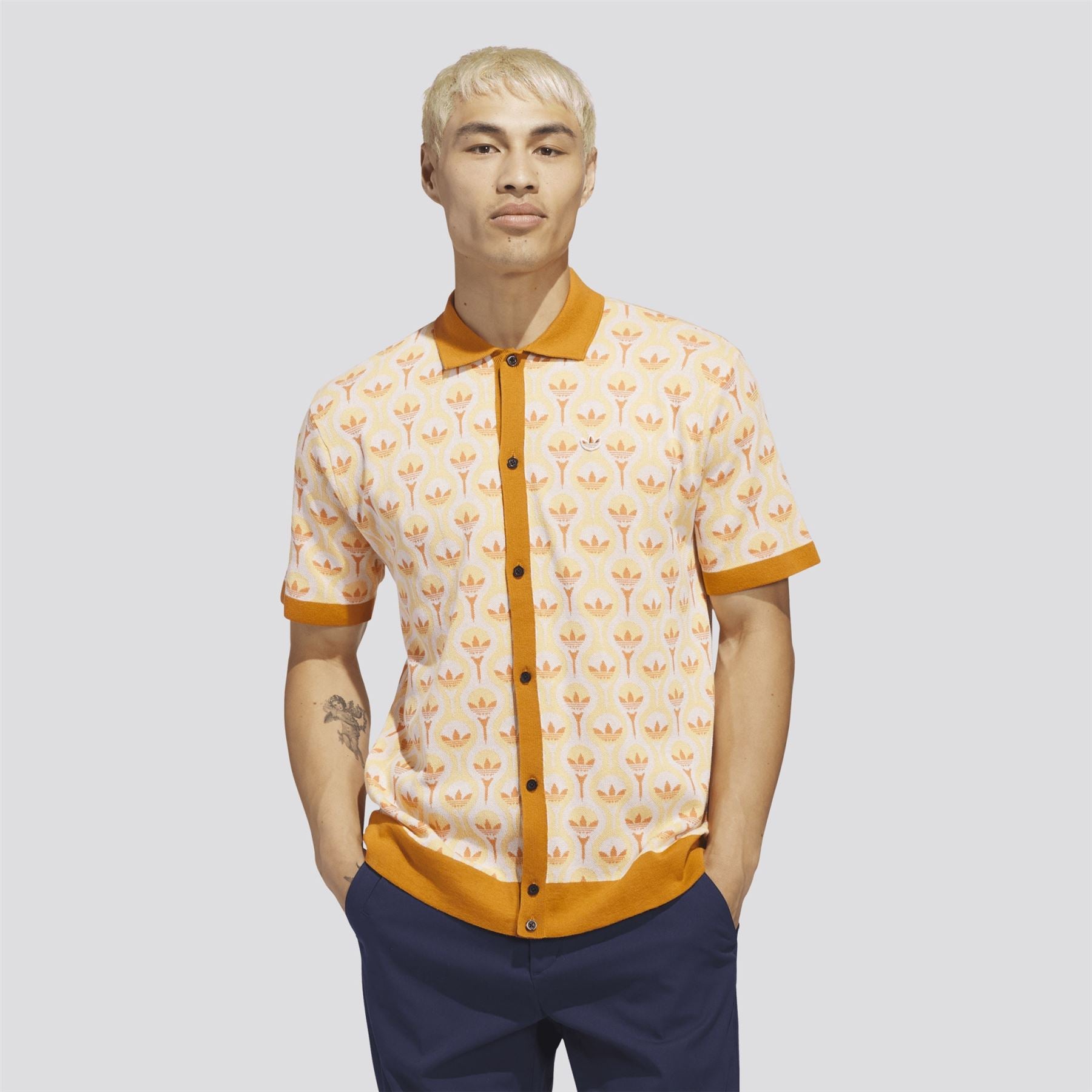 Originals Knit Polo White/Ice Tangerine/Dusky Orange