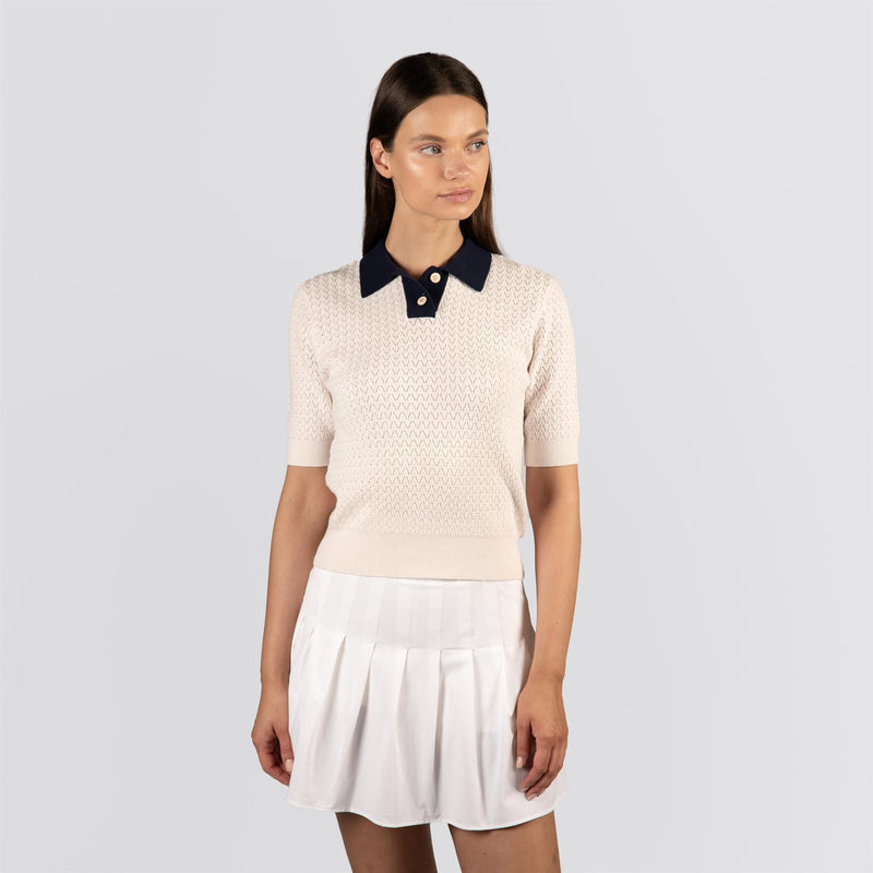 Womens Christy Polo Pinky White/Legacy Navy